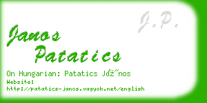 janos patatics business card